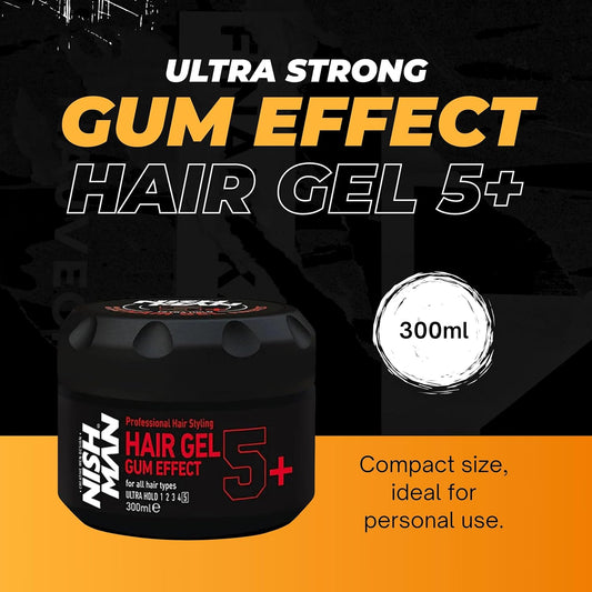 Nishman - Gel para el cabello | Efecto goma (No.5) 300ml