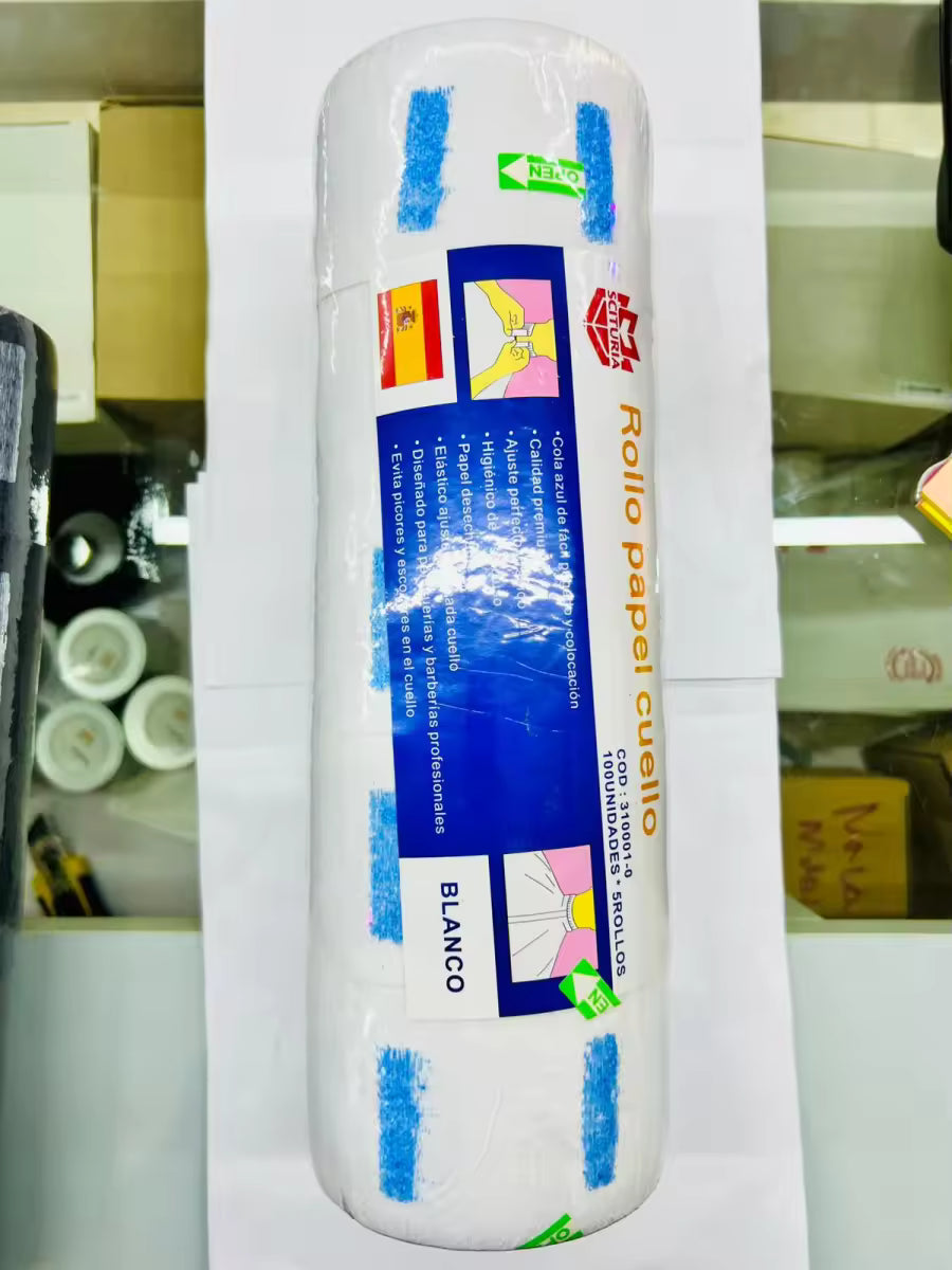 HOT SALE !!! 20 Rollo *100tiras(total 2000TIRAS) TIRA Papel del Cuello Blanco para Peluquería,Barberia, Profesional para Protección del Cuello - Tiras Desechables Adhesivas de Alta Calidad