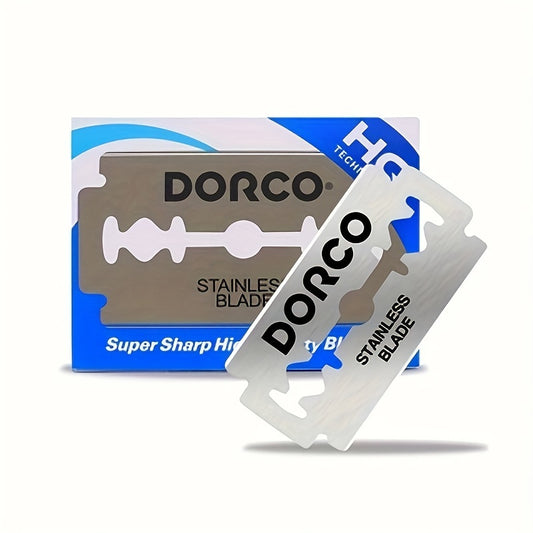 DORCO -  100pcs Cuchillas de Acero Inoxidable Súper Afiladas