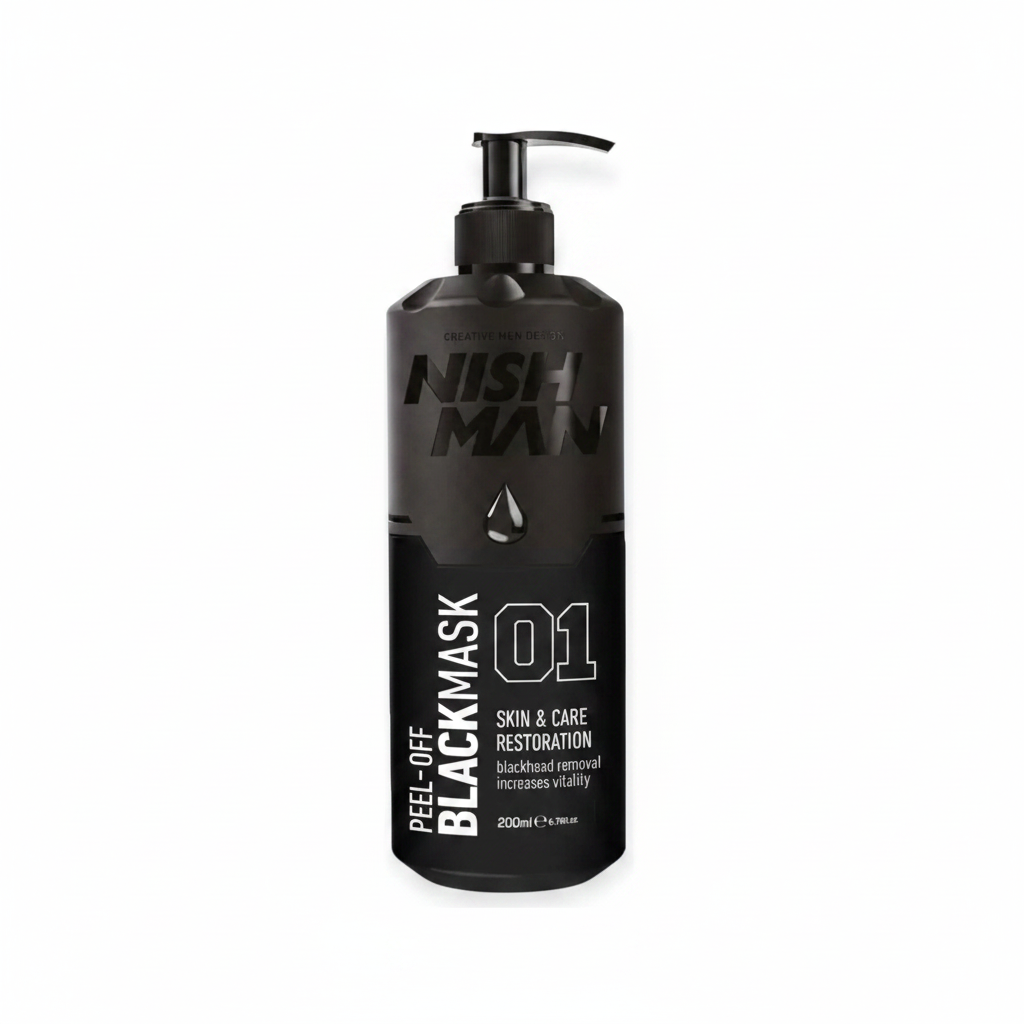 Nishman - Mascarilla exfoliante negra para el cuidado de la piel con dosificador 200 ml