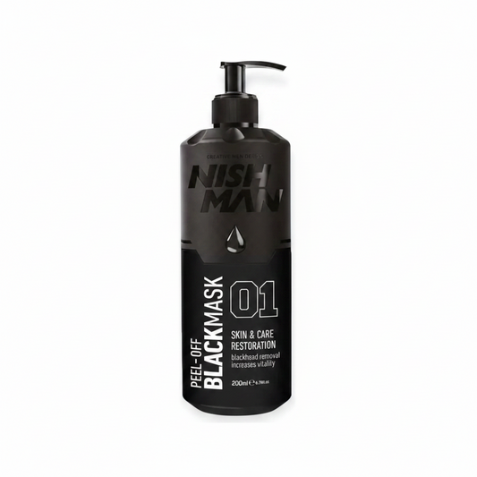 Nishman - Mascarilla exfoliante negra para el cuidado de la piel con dosificador 200 ml