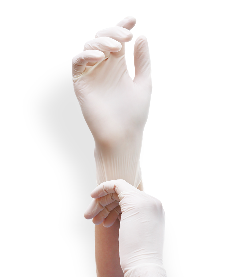Guante desechable Látex  con polvo 100 und Natural Latex