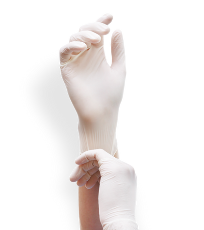 Guante desechable Látex  con polvo 100 und Natural Latex
