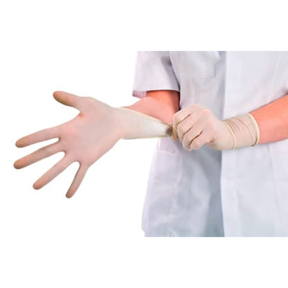 Guante desechable Látex  con polvo 100 und Natural Latex