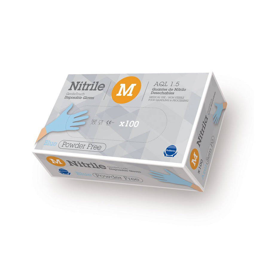Guantes Rubberex Nitrilo Azul M 3.5Gr